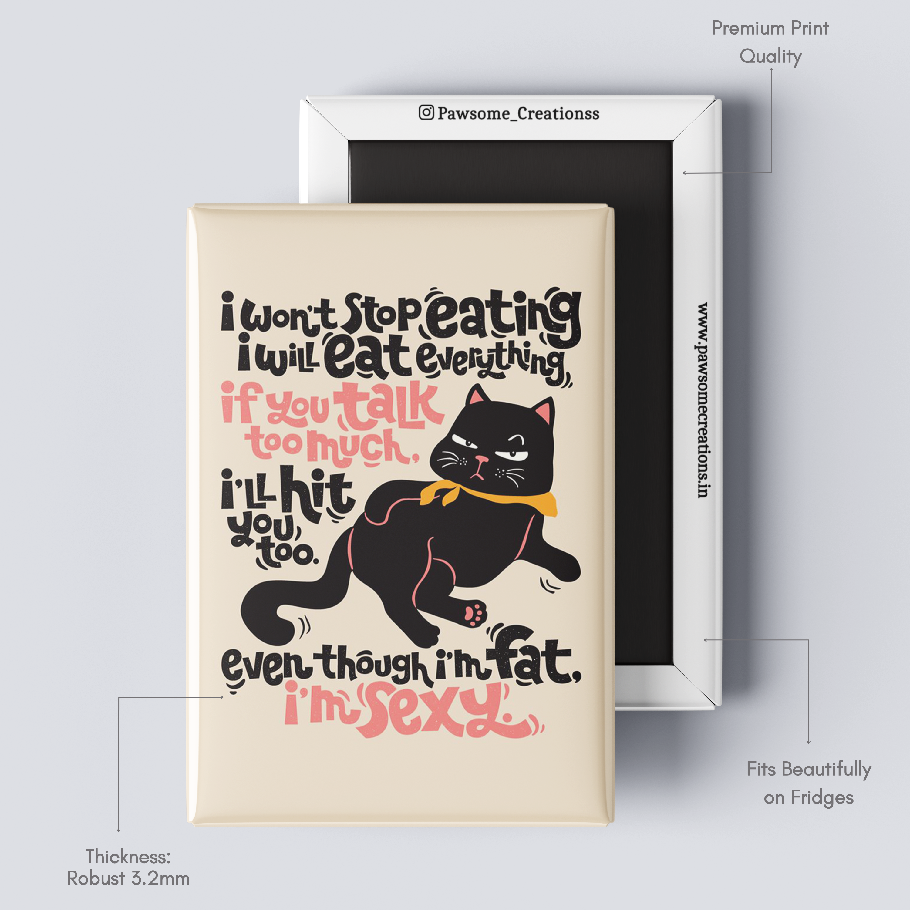Meow Mood Cat Fridge Magnet