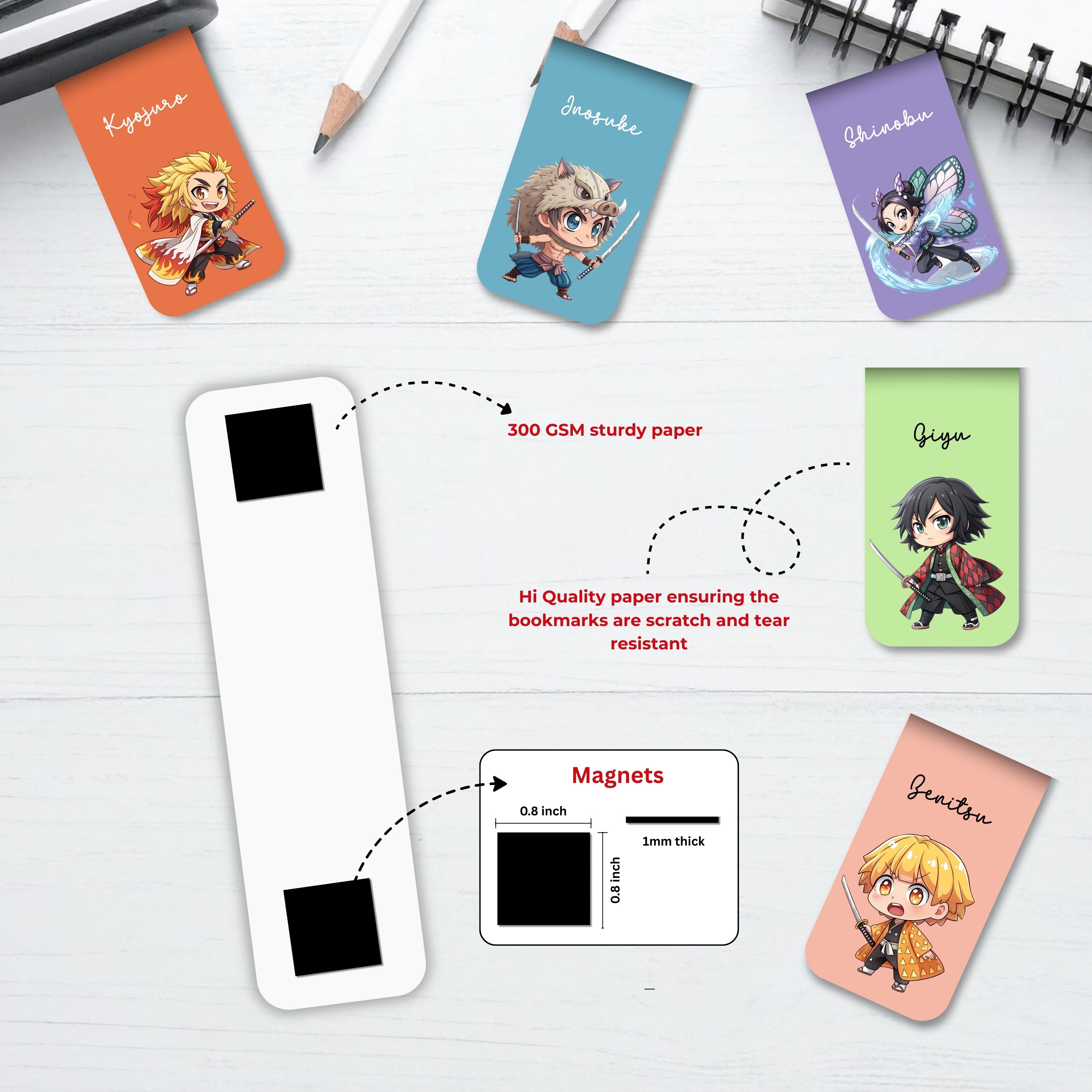 Demon Slayer - 1 Magnetic Bookmarks Bundle