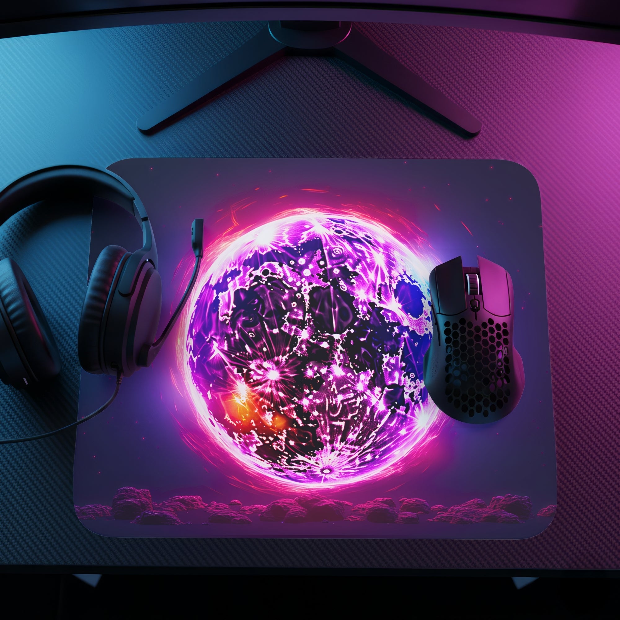 Cosmic Neon Mouse Pad