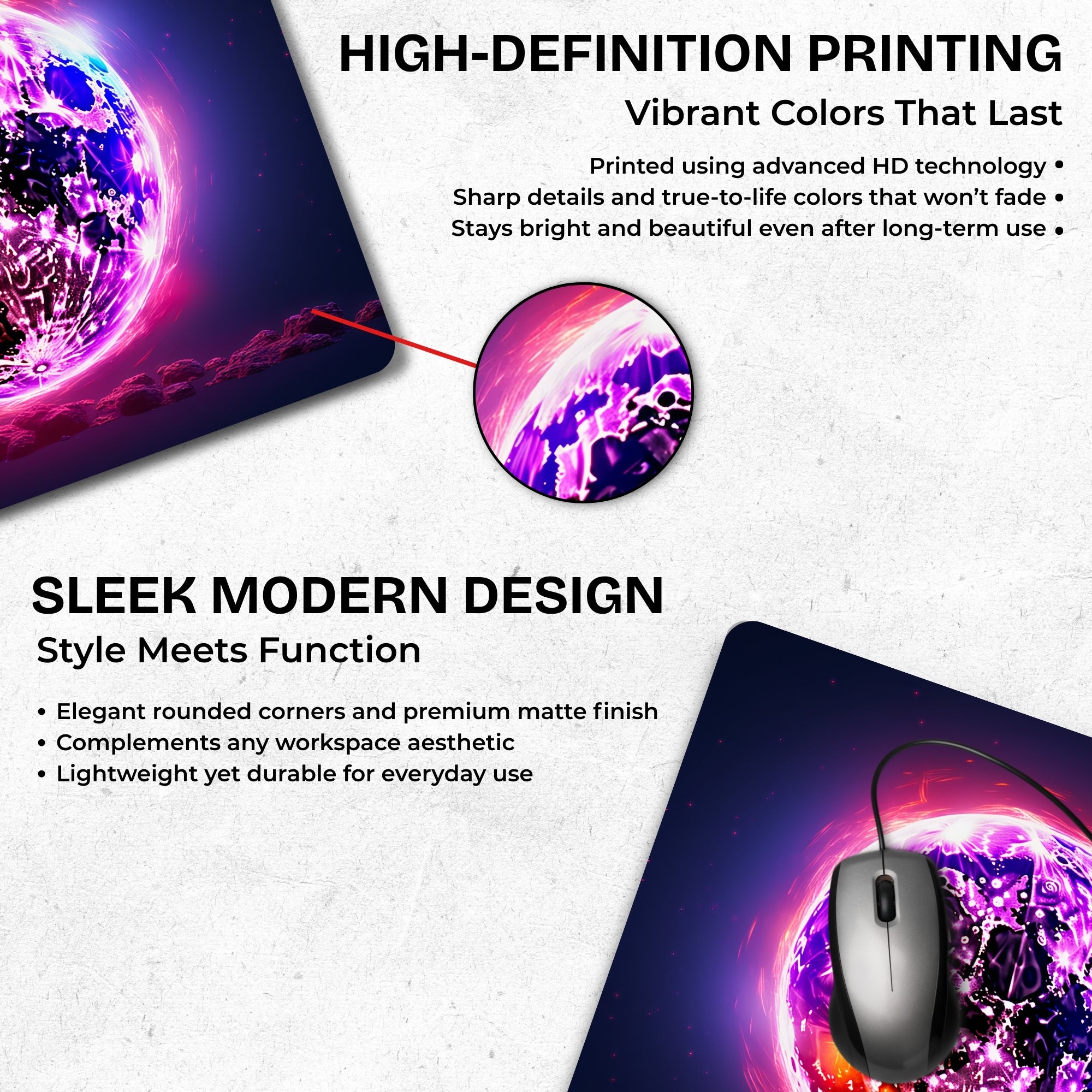 Cosmic Neon Mouse Pad