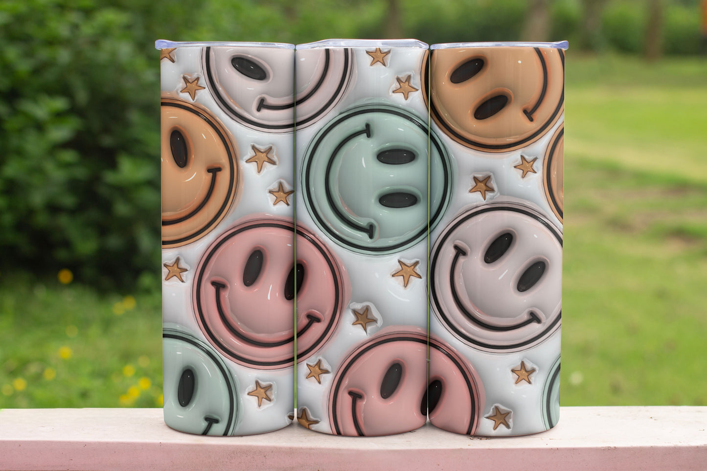 Inflated Smiley Stainless Steel Vacuum Insulated Tumbler