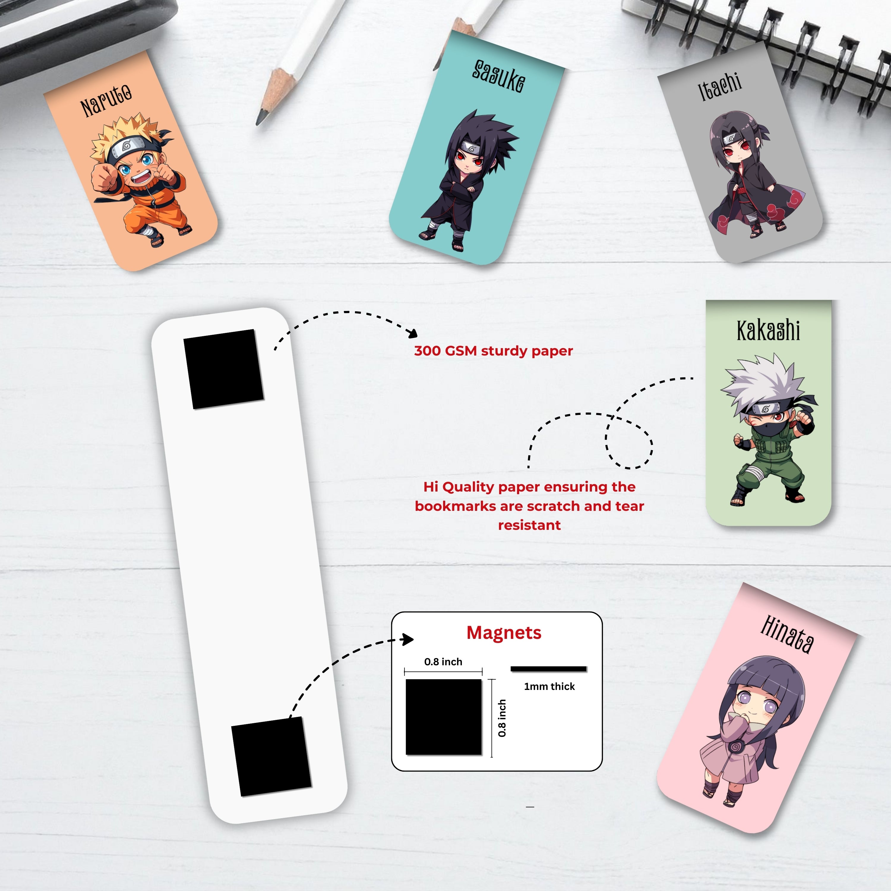 Naruto - 1 Magnetic Bookmarks Bundle