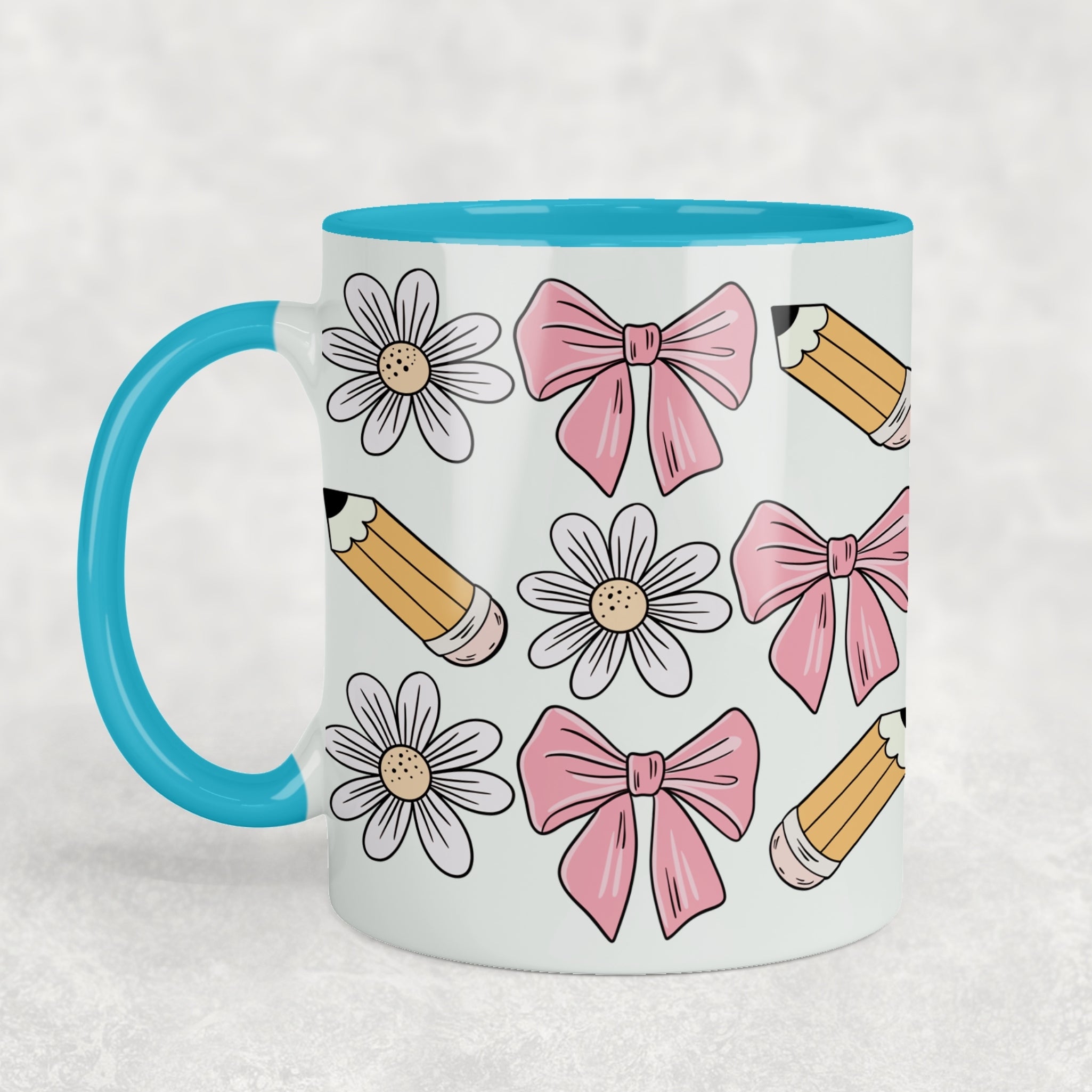 Bows & Pencils Ceramic Mug