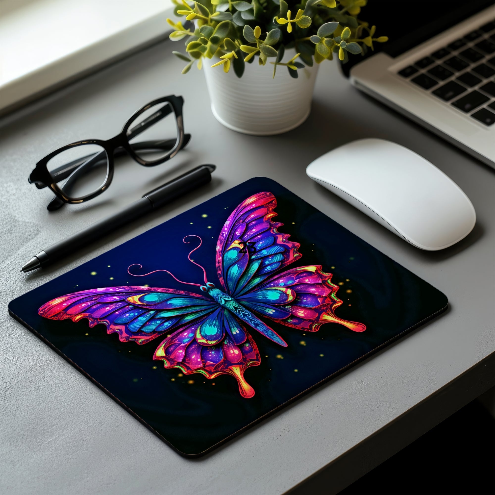 Starlight Butterfly Mouse Pad