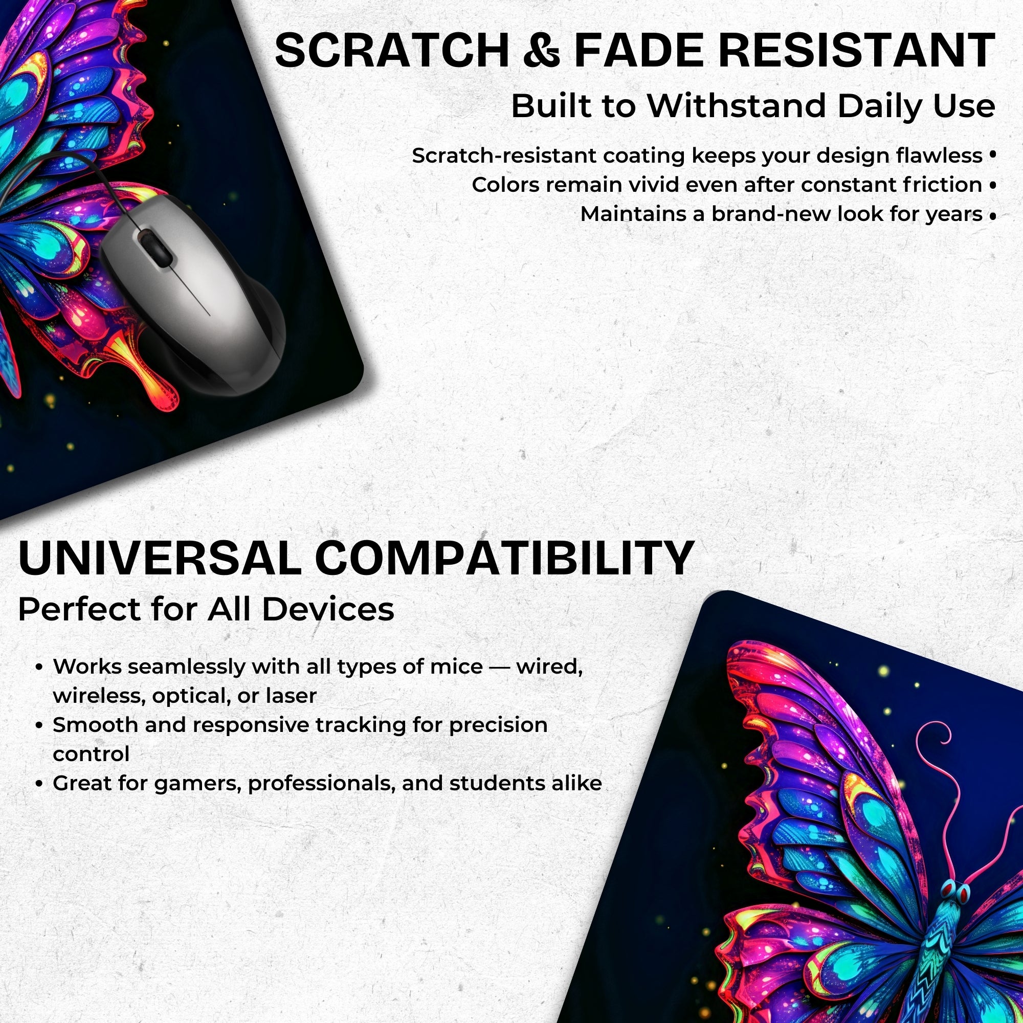 Starlight Butterfly Mouse Pad