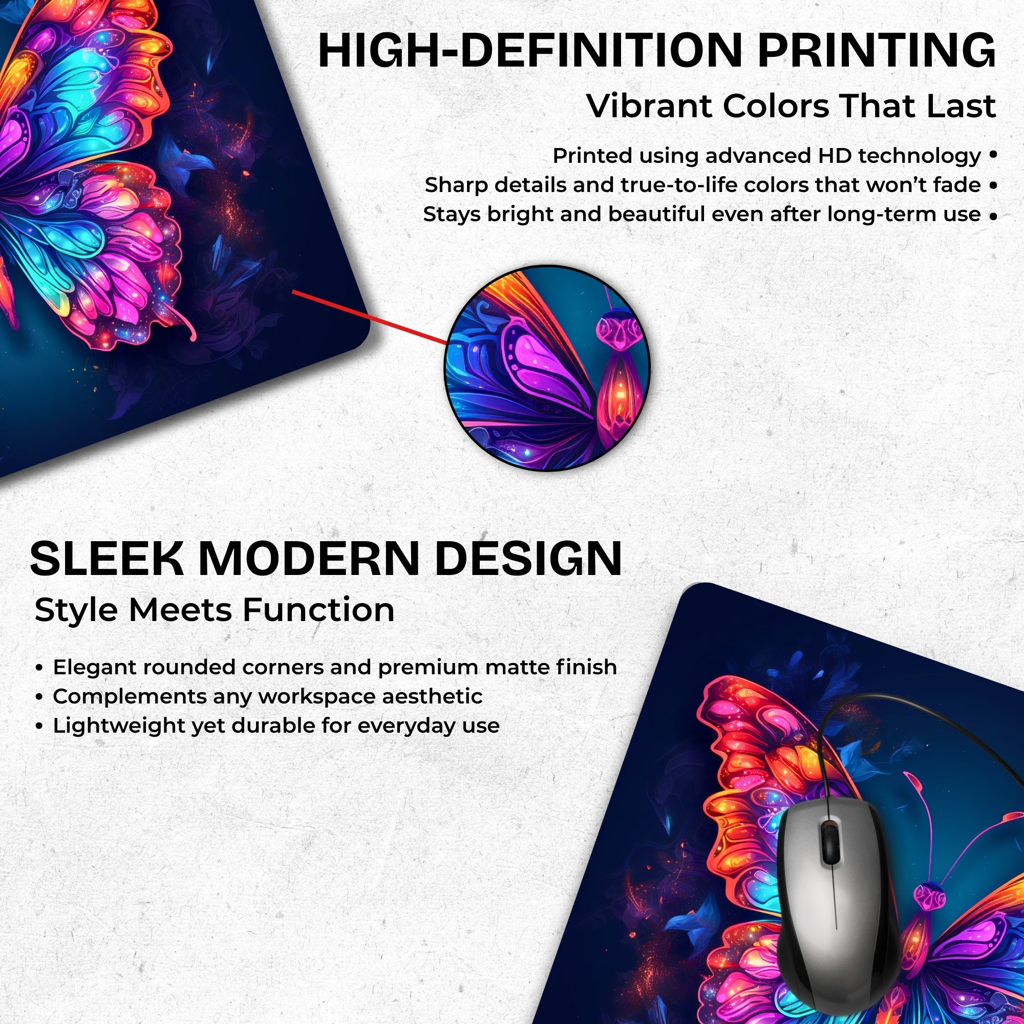 Cosmic Butterfly Mouse Pad