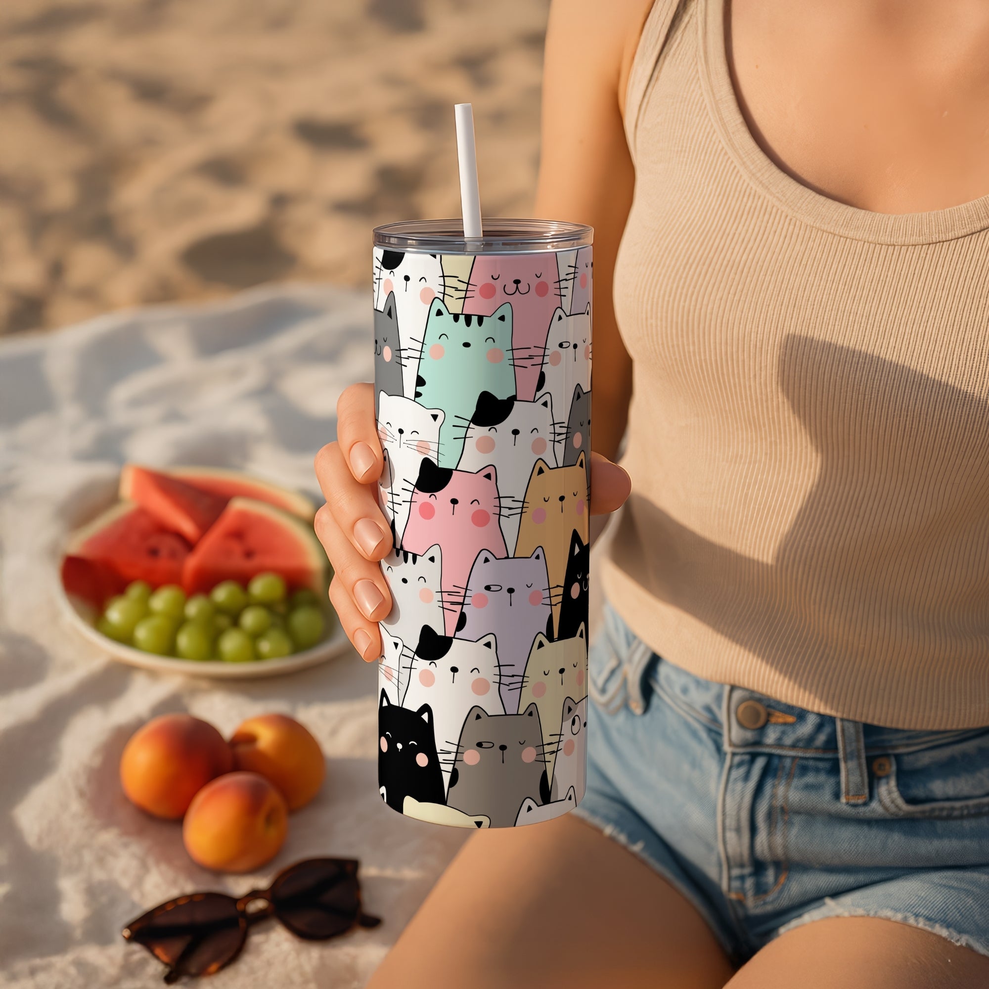 Cute Cats Themed Stainless Steel Vacuum Insulated Tumbler