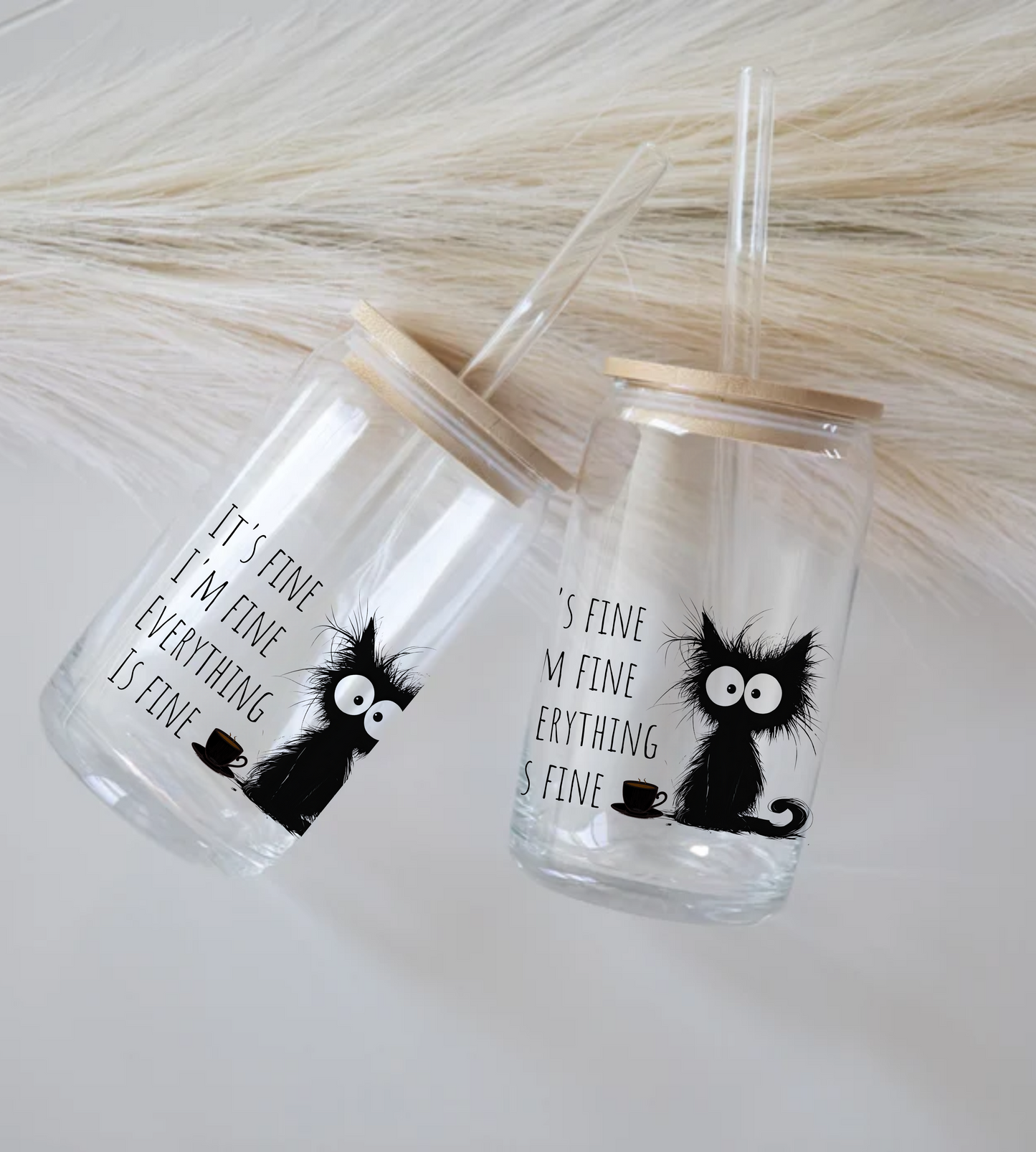 I'm Fine - Glass Tumbler