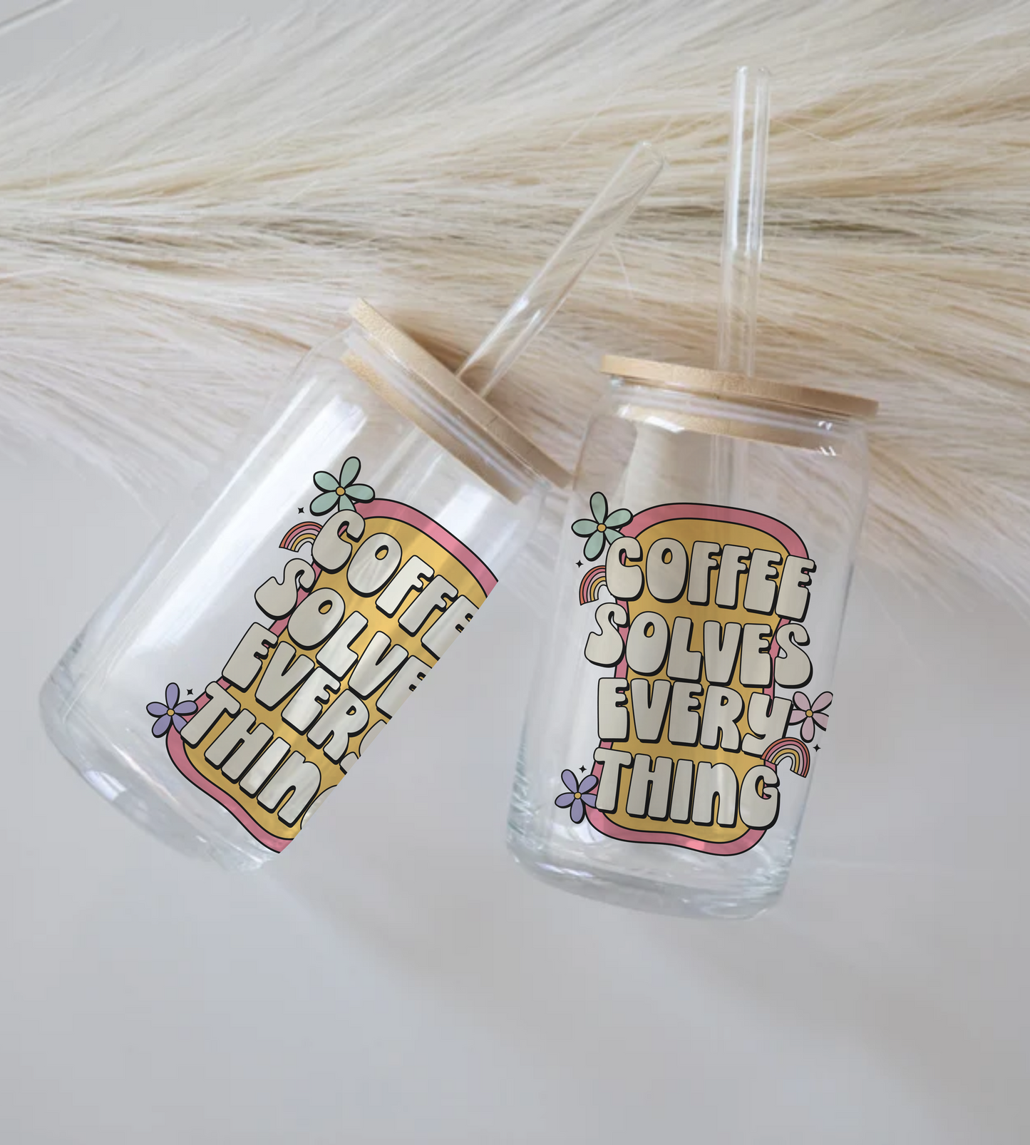 Coffee Solves Everything - Glass Tumbler