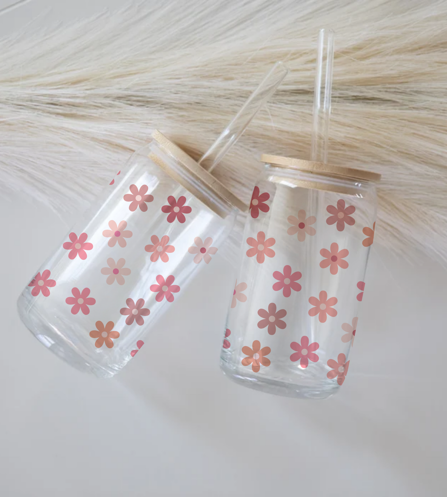 Daisy FLowers - Glass Tumbler