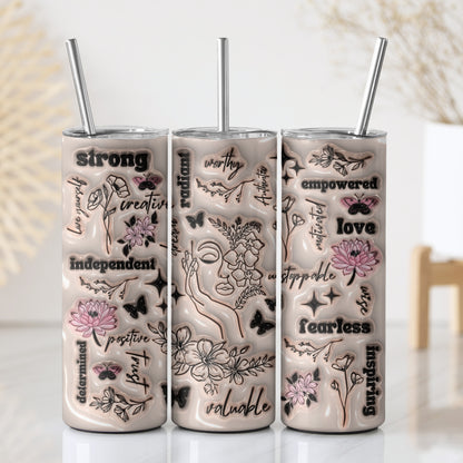 Positive Affirmations 3D Stainless Steel Vacuum Insulated Tumbler
