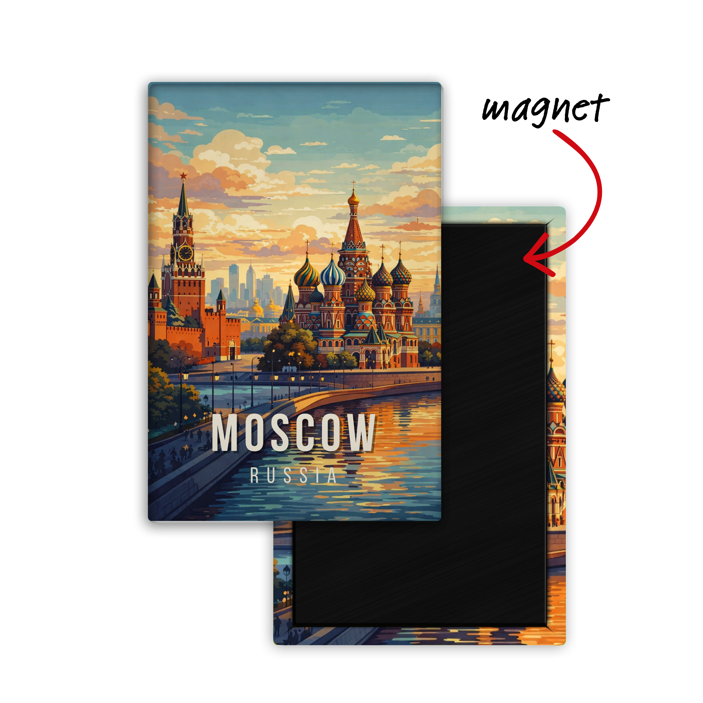 Lost in Moscow, Russia - Fridge Magnet