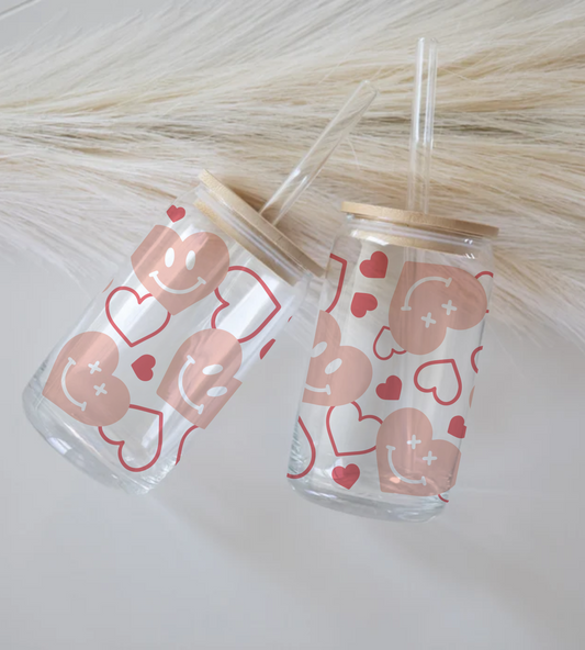 Love Hearts - Glass Tumbler