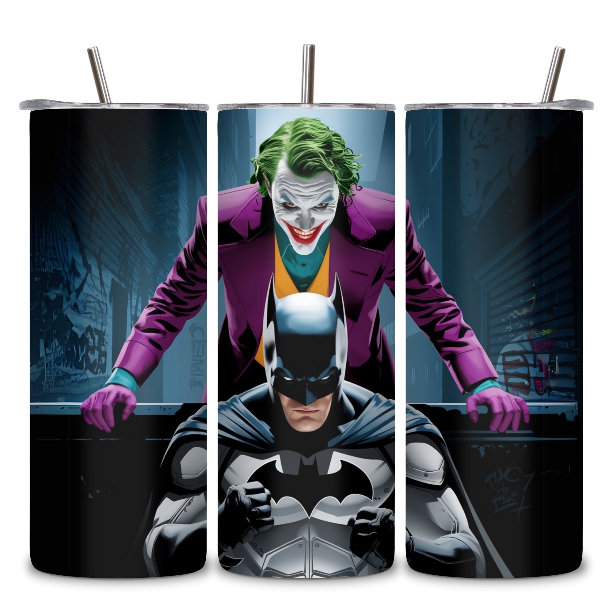 Joker Batman Duo Themed Stainless Steel Vacuum Insulated Tumbler