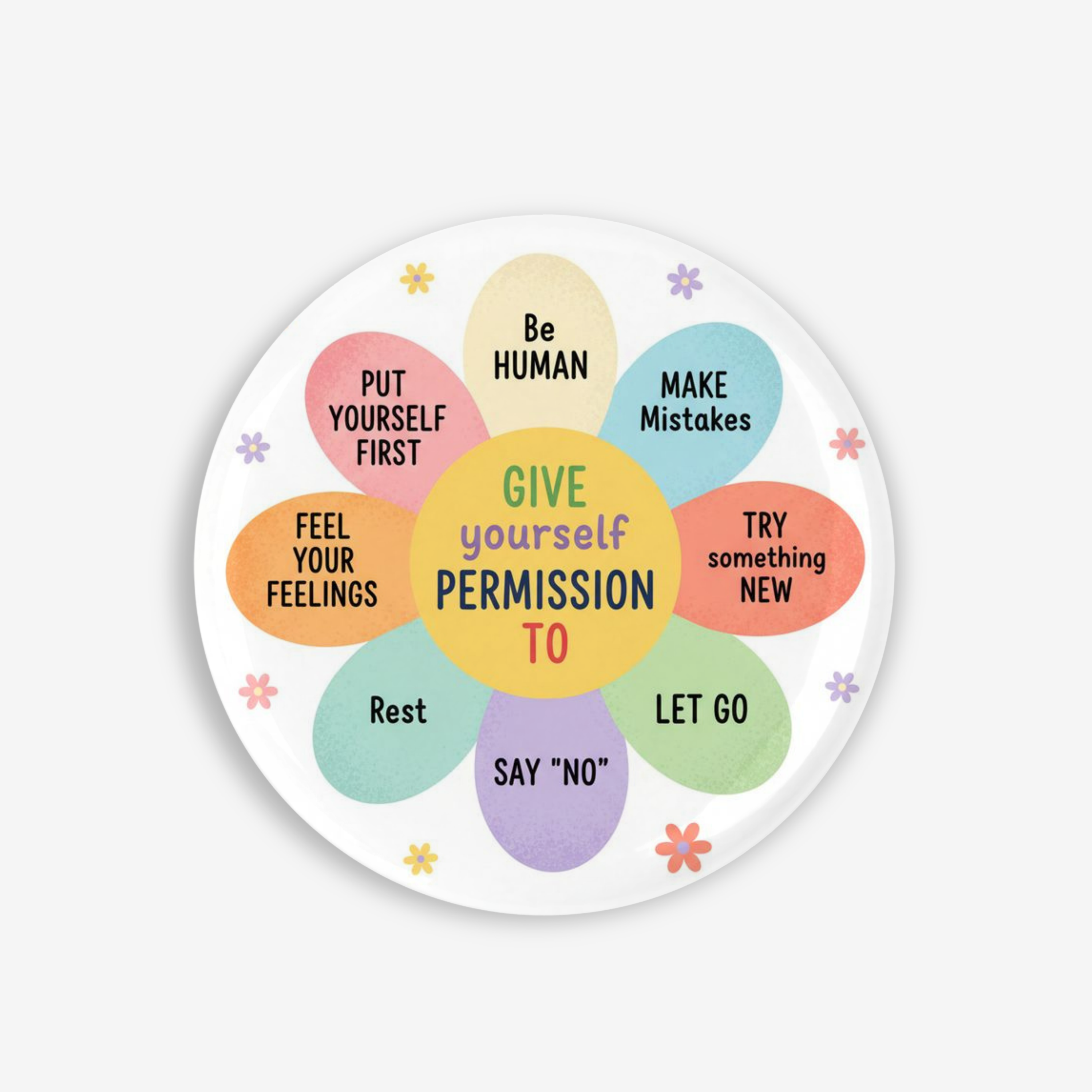 Give Yourself Permission - Button Pin / Magnet