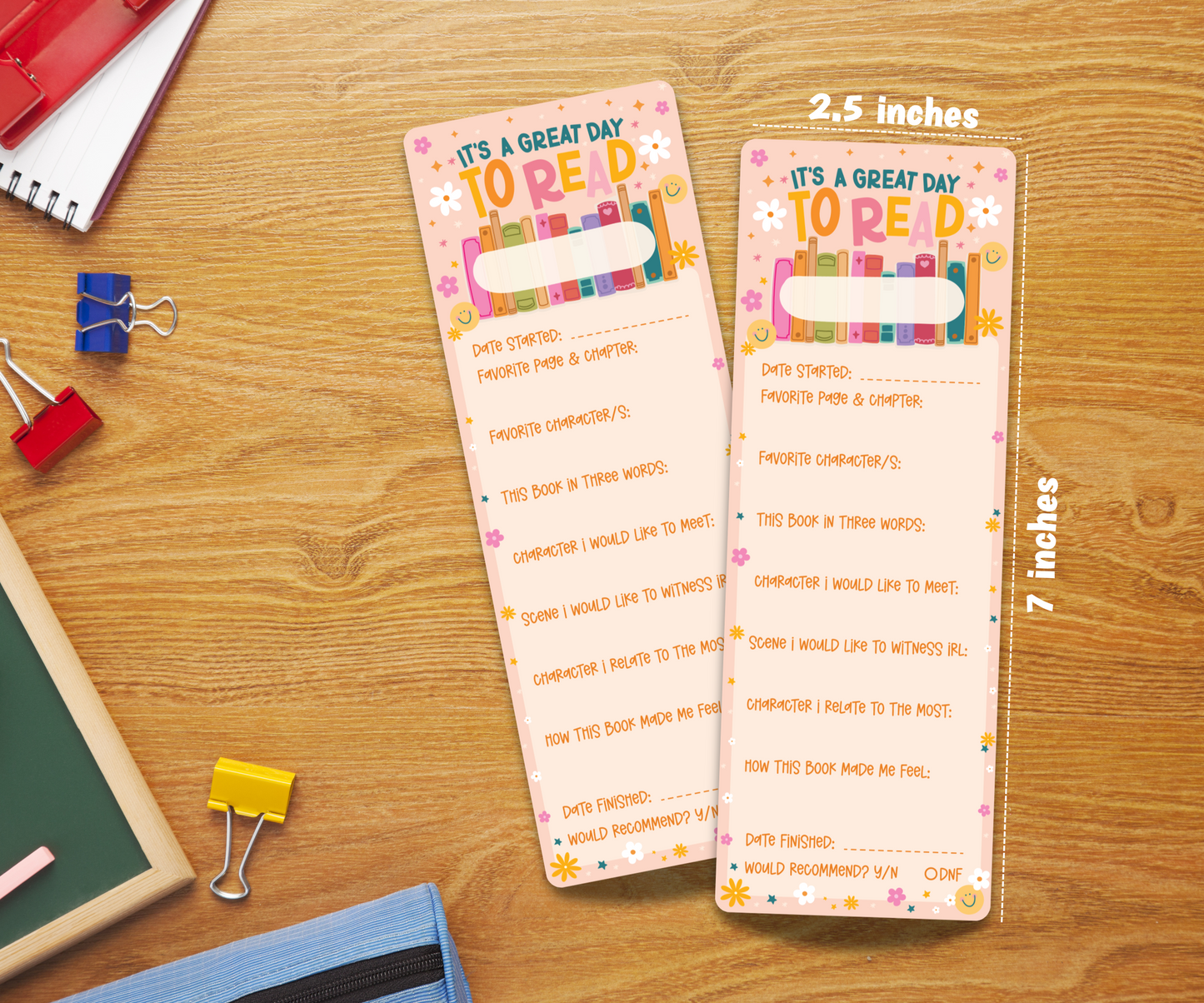To Read Laminated Bookmark