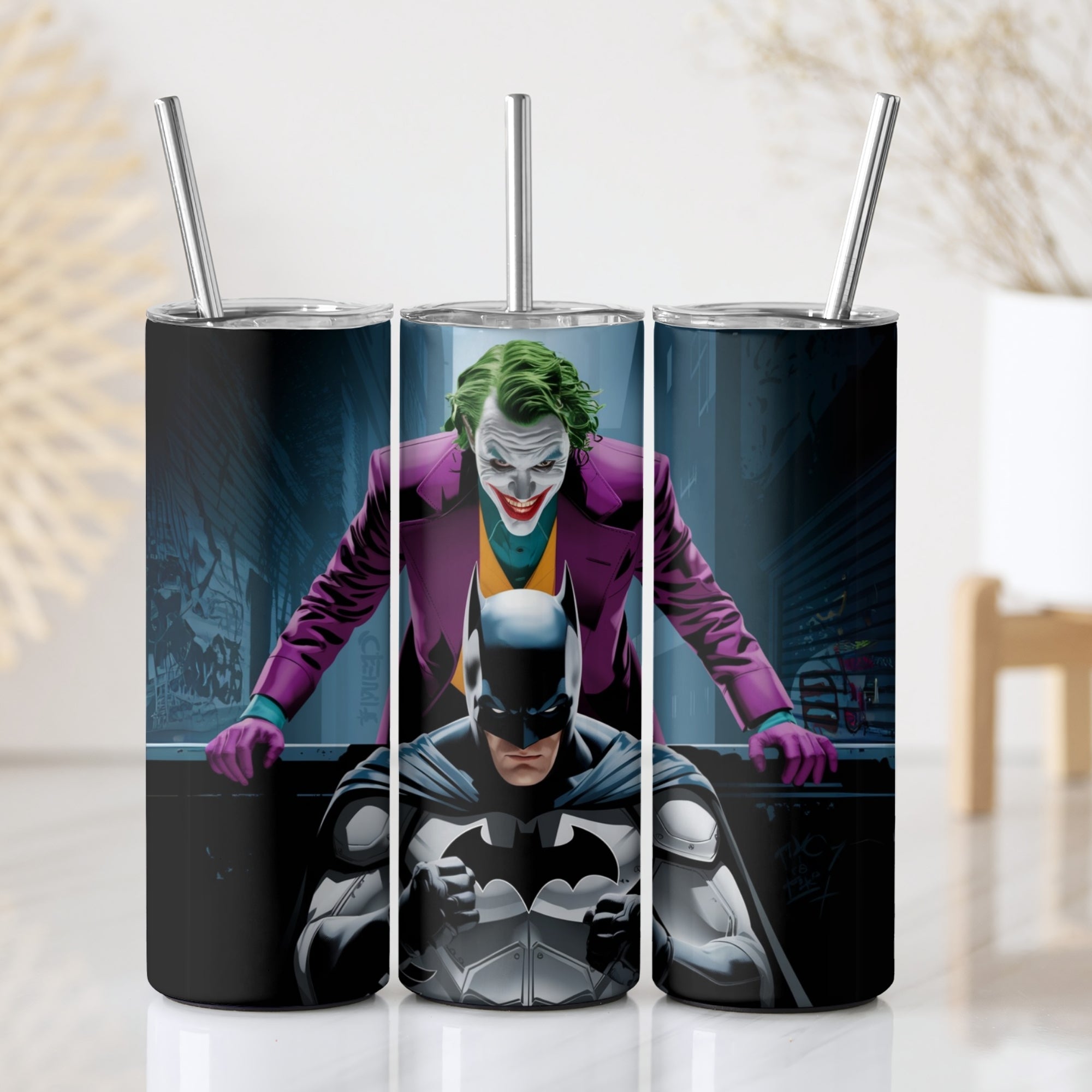 Joker Batman Duo Themed Stainless Steel Vacuum Insulated Tumbler
