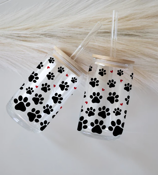 Paws & Hearts - Glass Tumbler