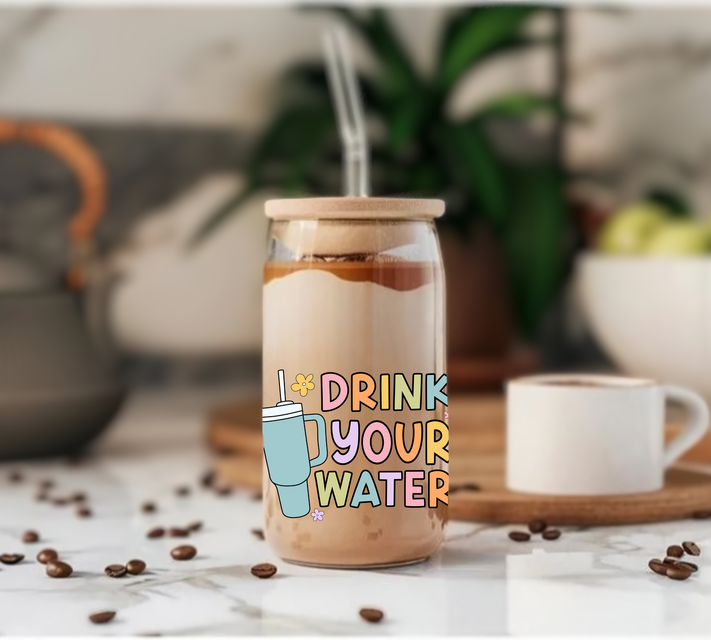 Drink Your Water - Glass Tumbler