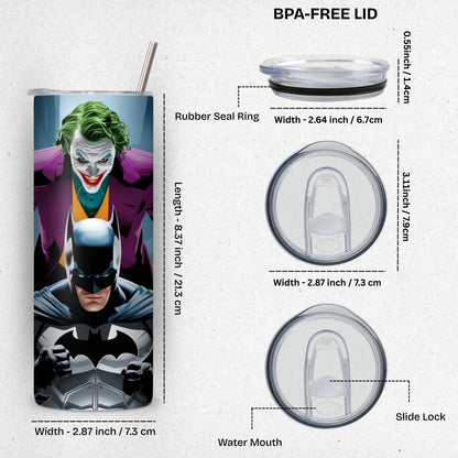 Joker Batman Duo Themed Stainless Steel Vacuum Insulated Tumbler