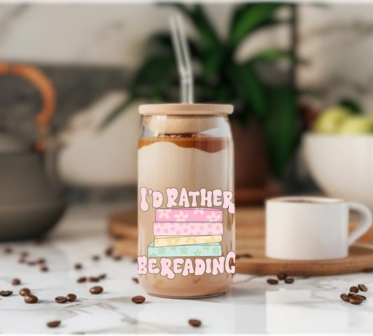 I'd rather be reading - Glass Tumbler