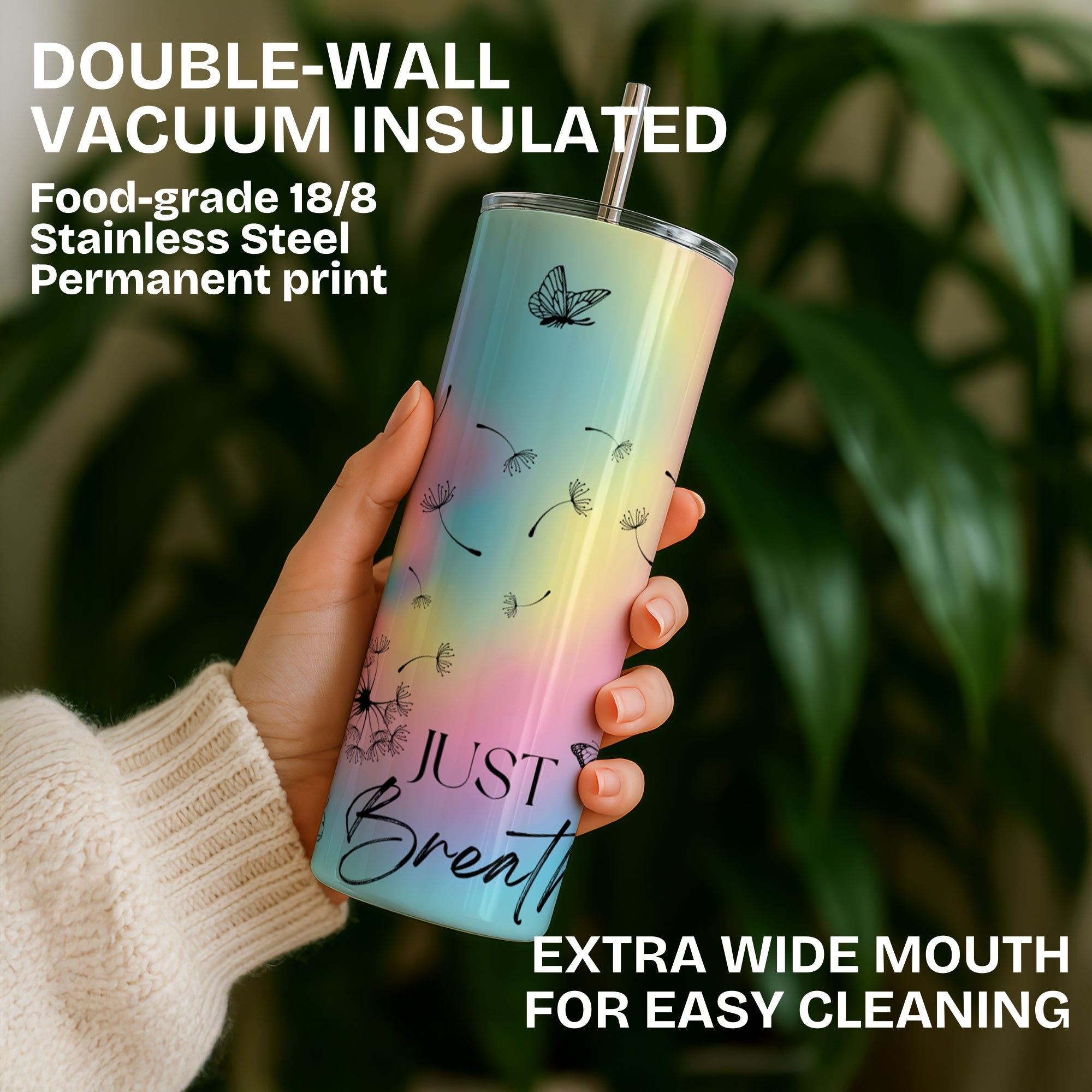 Just Breathe Stainless Steel Vacuum Insulated Tumbler