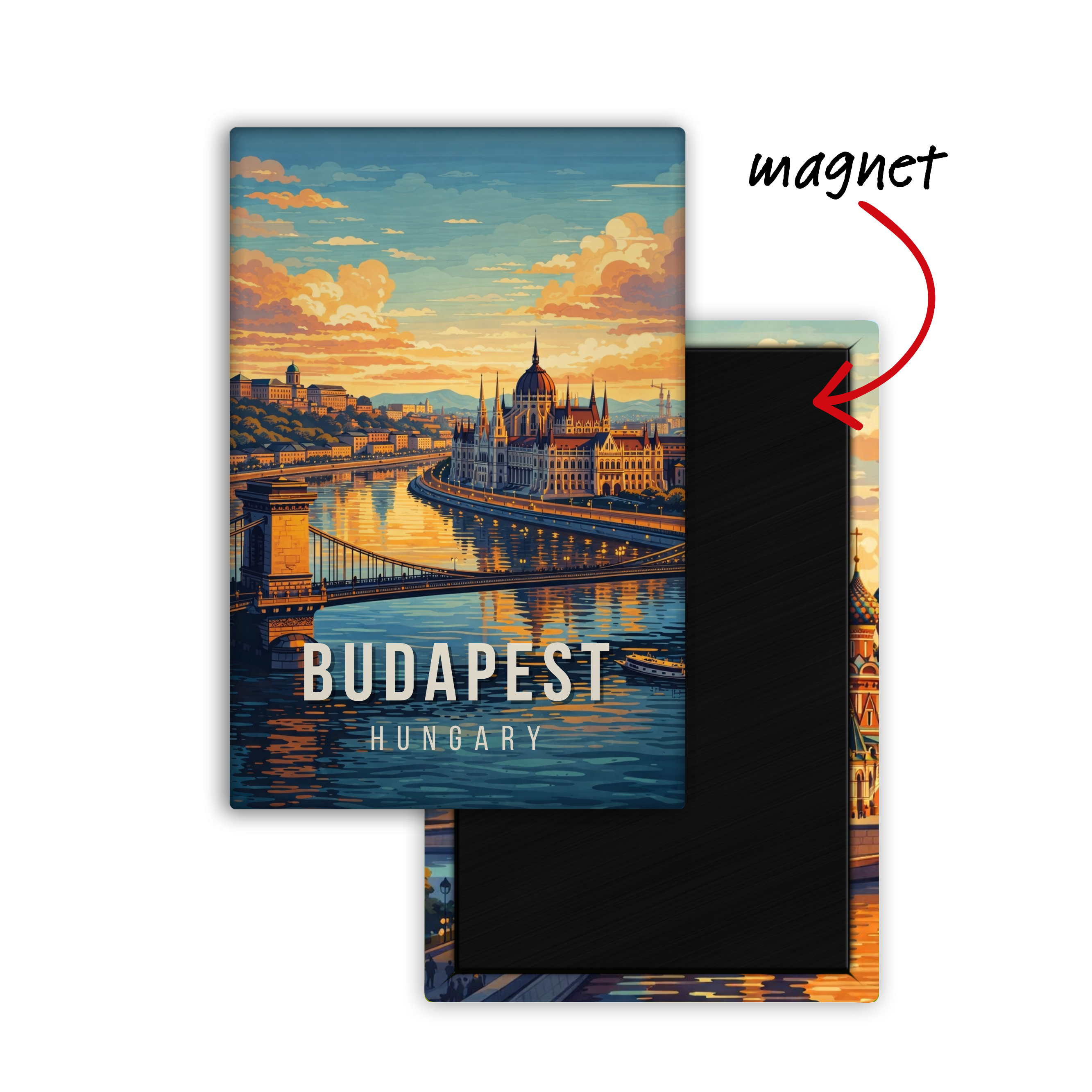 My Heart in Budapest, Hungary - Fridge Magnet