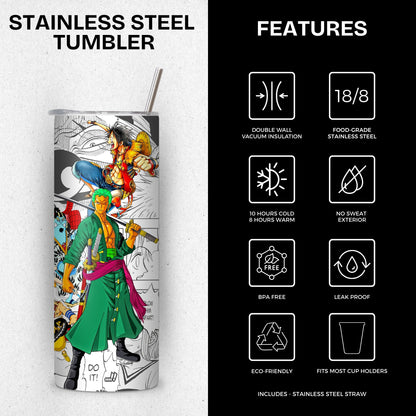 One Piece Themed Stainless Steel Vacuum Insulated Tumbler