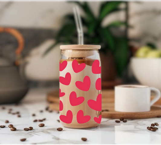 Love Hearts - Glass Tumbler