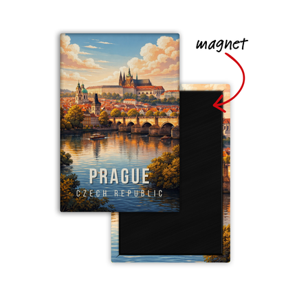 Wandered into Prague, CR  - Fridge Magnet