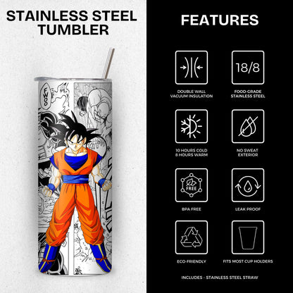 Goku Themed Stainless Steel Vacuum Insulated Tumbler