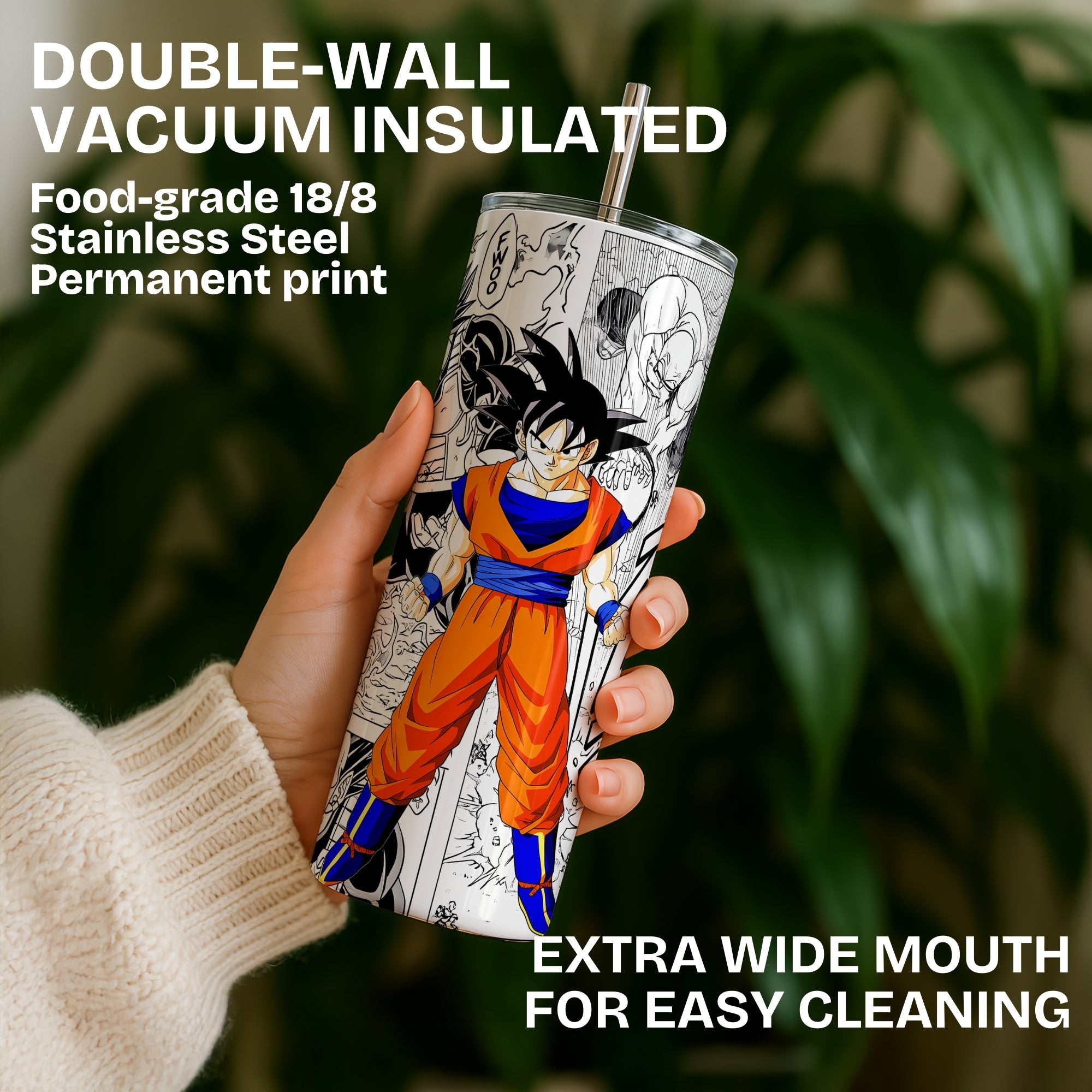 Goku Themed Stainless Steel Vacuum Insulated Tumbler