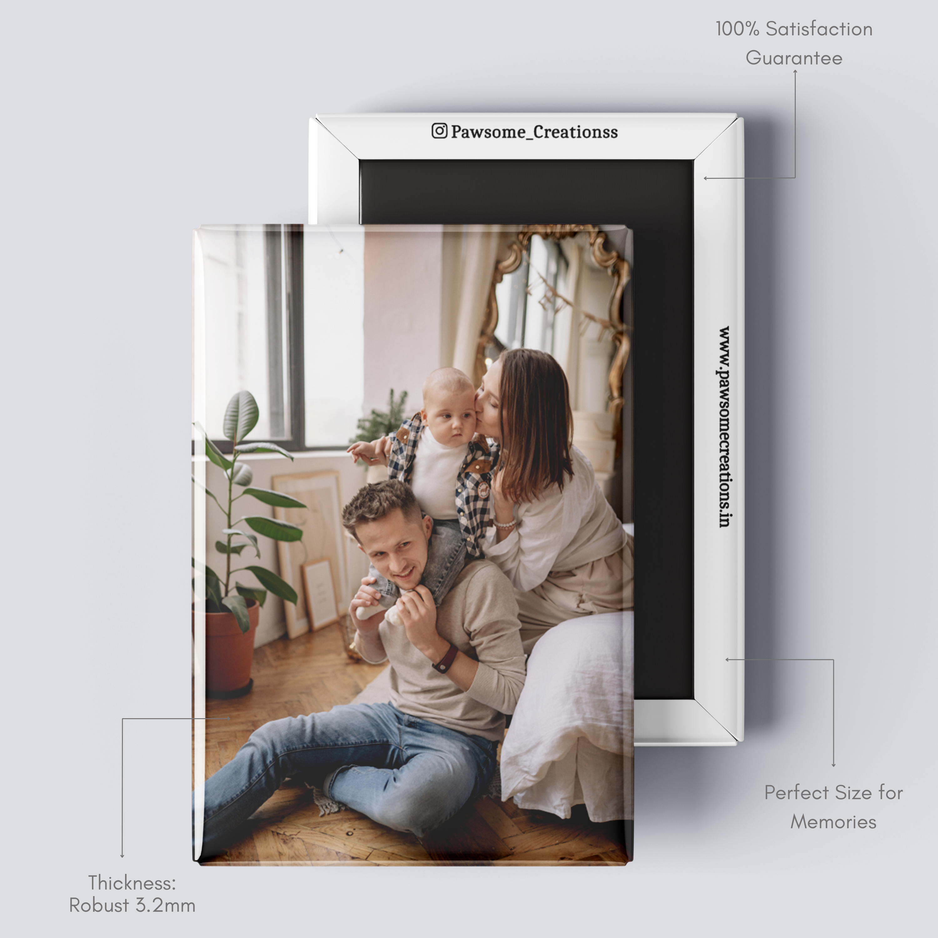 Rectangle Button Photo Magnets - 2x3 inch