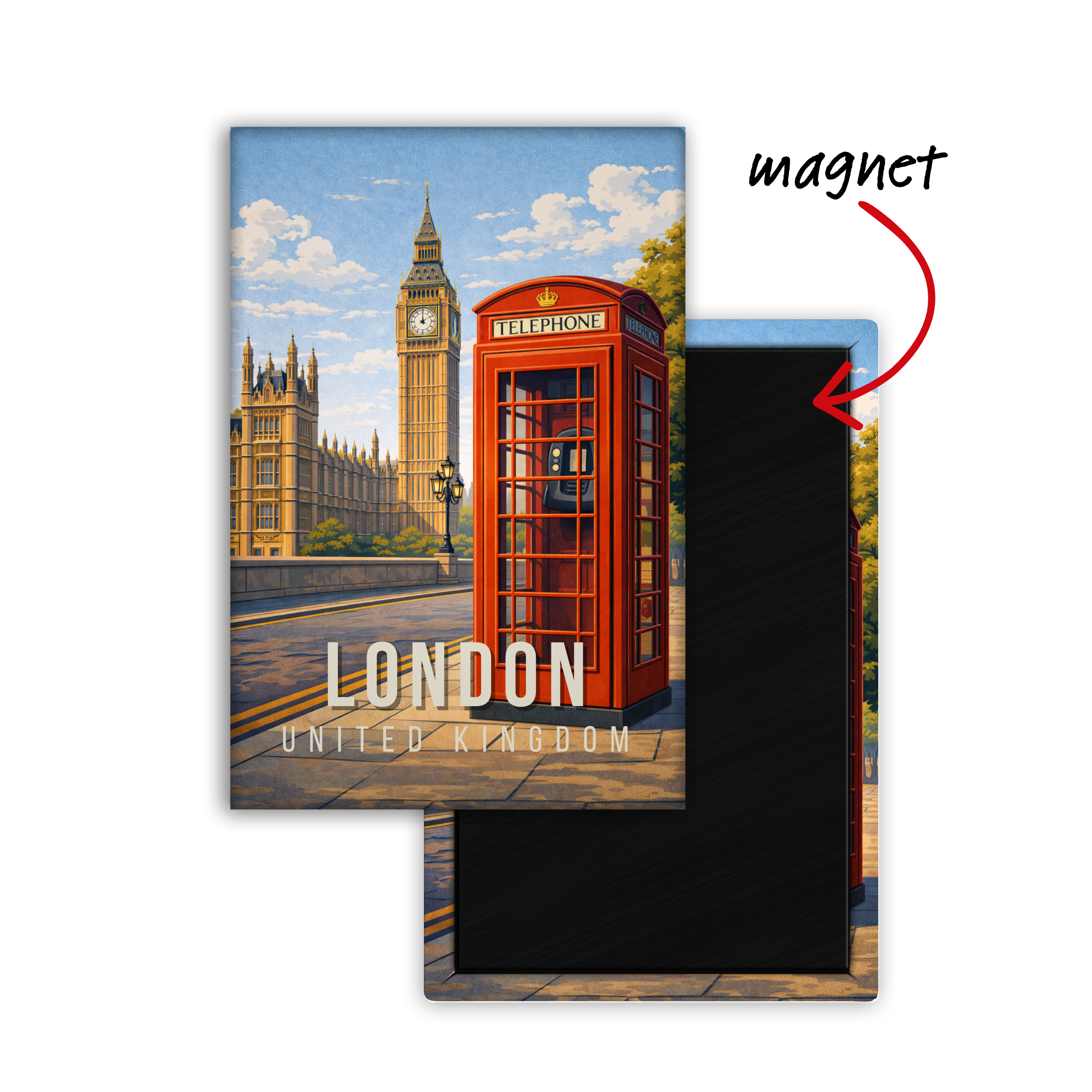 Next Stop: London, UK  - Fridge Magnet