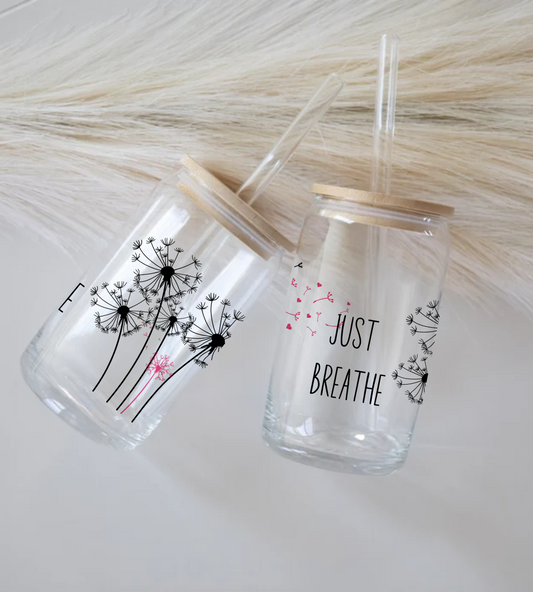 Just Breathe - Glass Tumbler