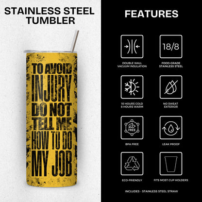 Office Sarcasm Themed Stainless Steel Vacuum Insulated Tumbler