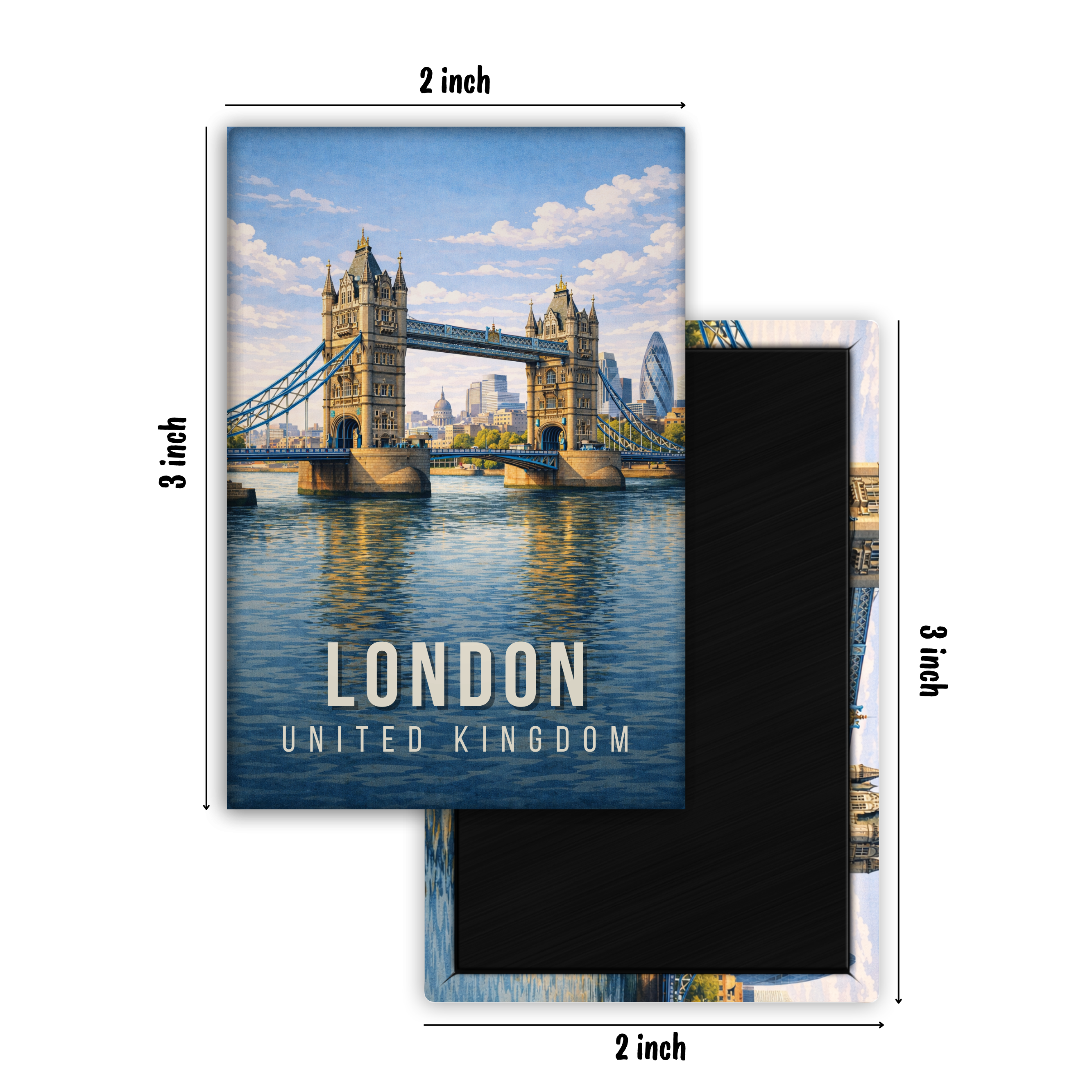 Next Stop: London, UK  - Fridge Magnet