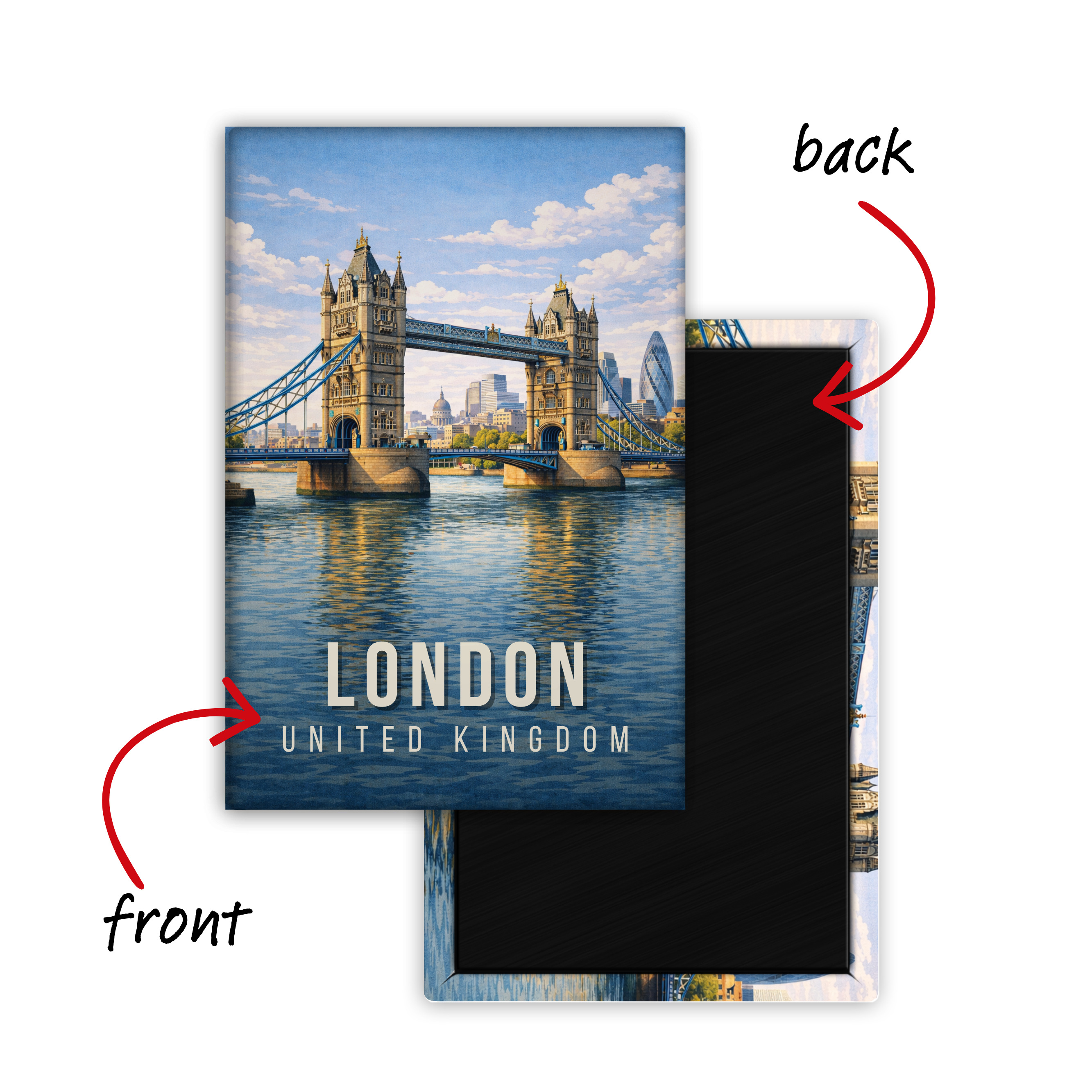 Next Stop: London, UK  - Fridge Magnet