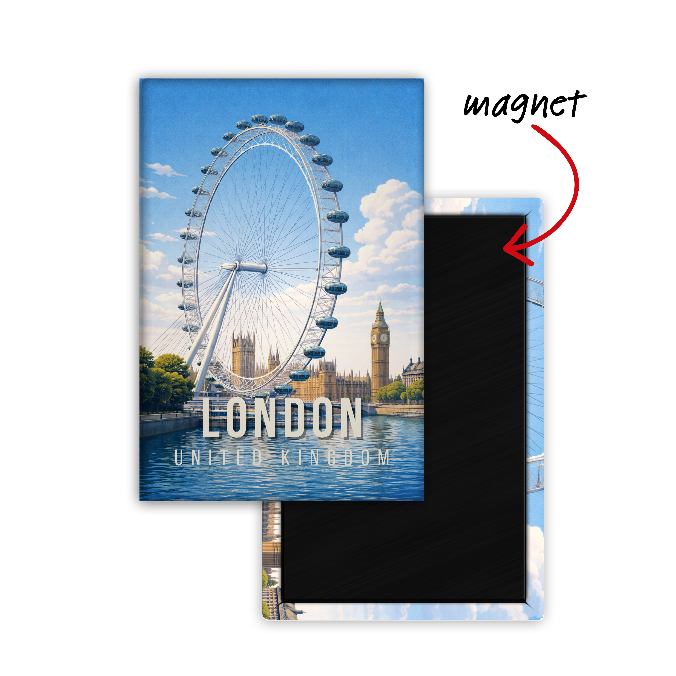 Next Stop: London, UK  - Fridge Magnet