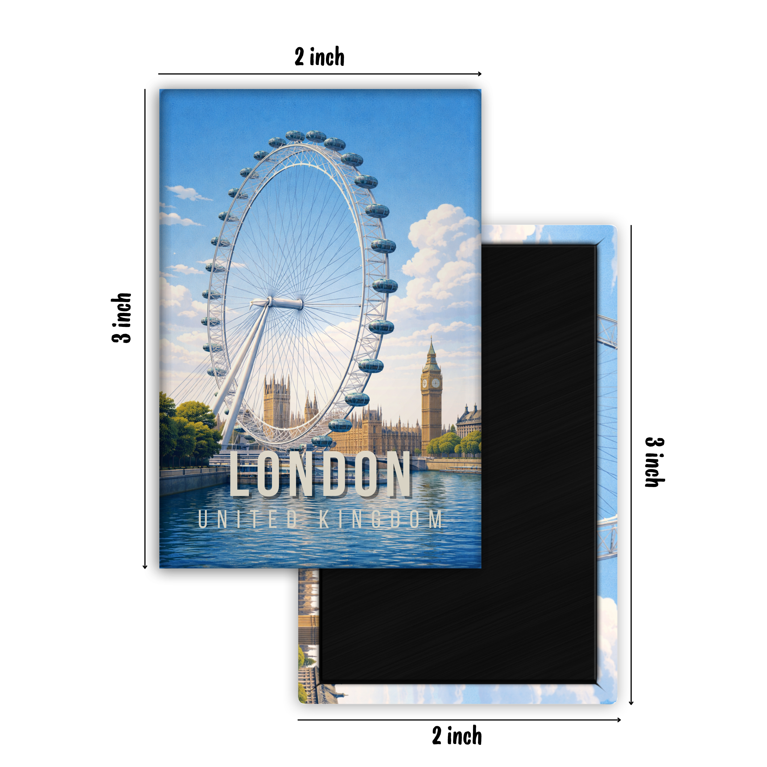 Next Stop: London, UK  - Fridge Magnet
