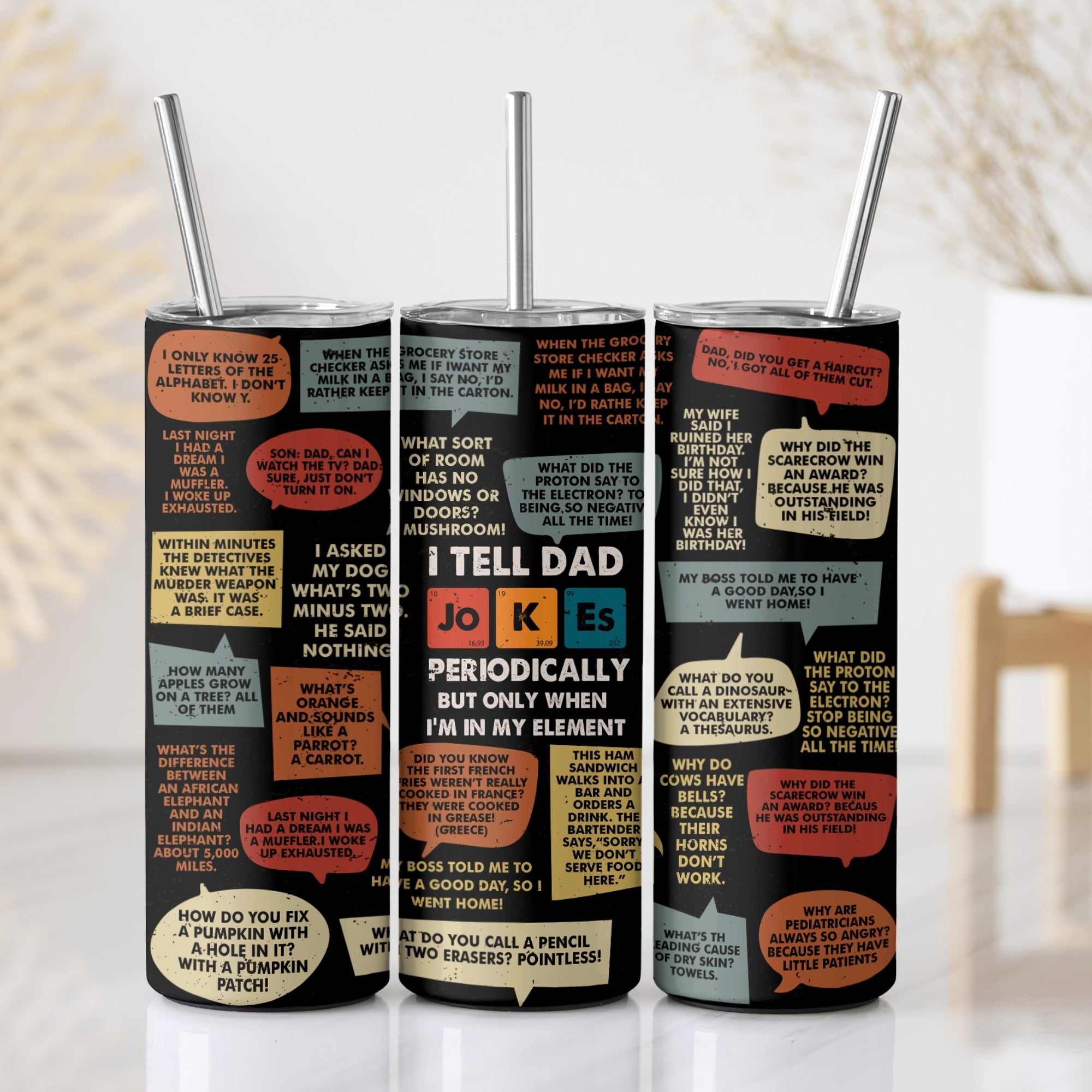 Dad Jokes Funny Stainless Steel Vacuum Insulated Tumbler