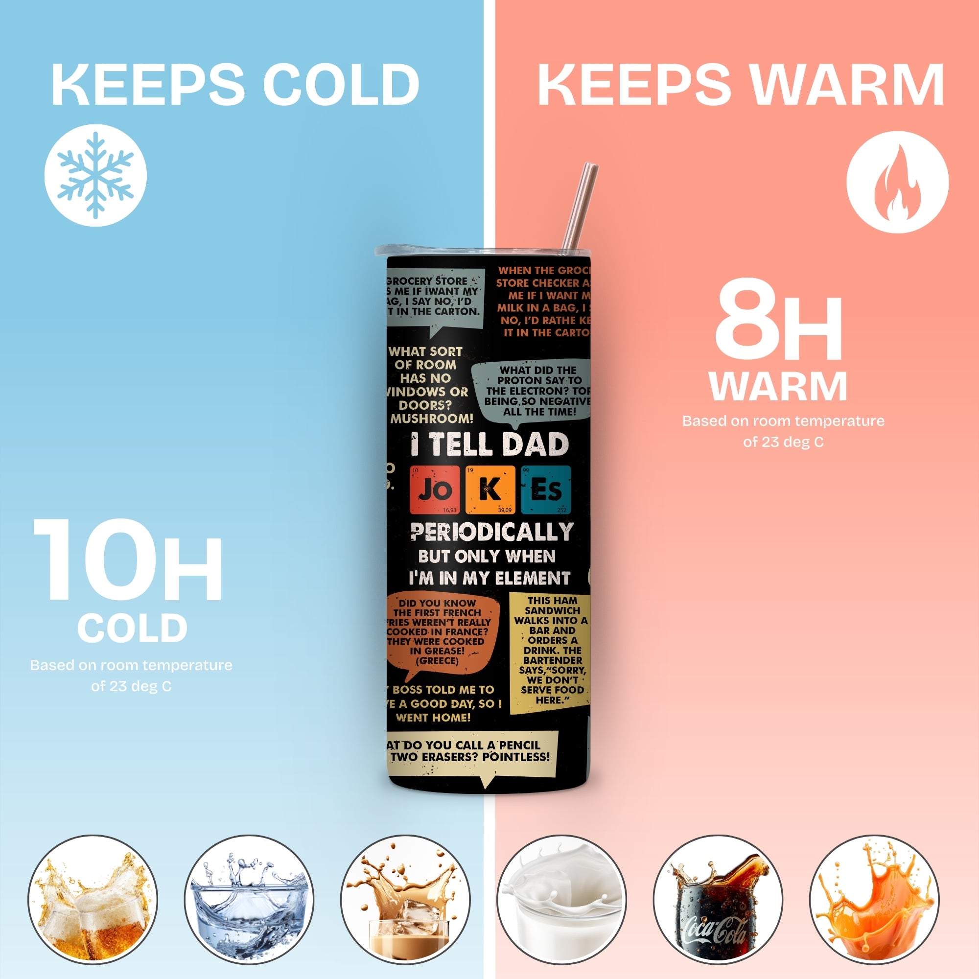 Dad Jokes Funny Stainless Steel Vacuum Insulated Tumbler