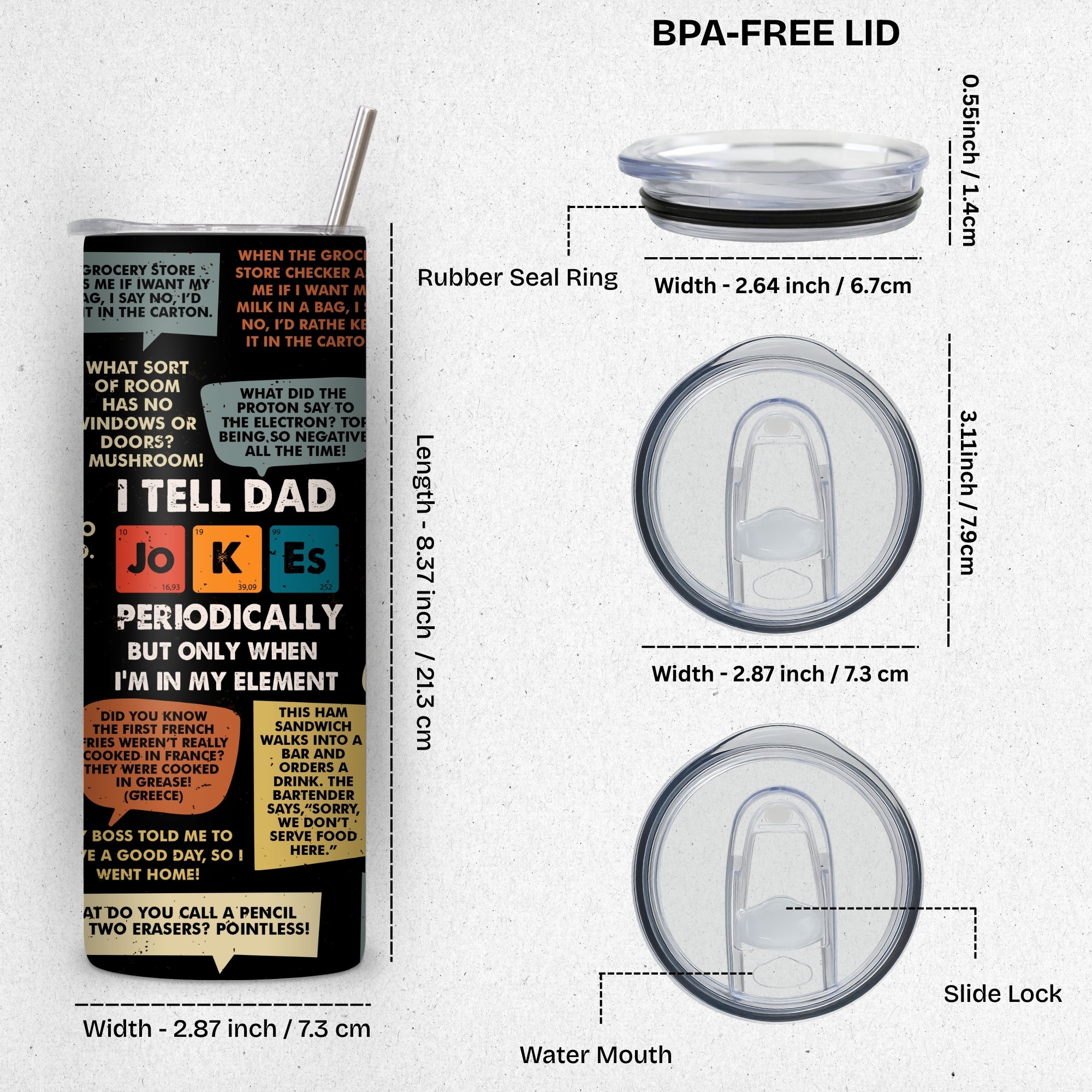 Dad Jokes Funny Stainless Steel Vacuum Insulated Tumbler