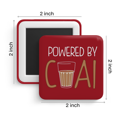 Powered By Chai Fridge Magnet