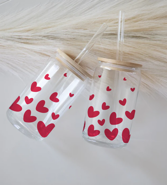Love Hearts - Glass Tumbler