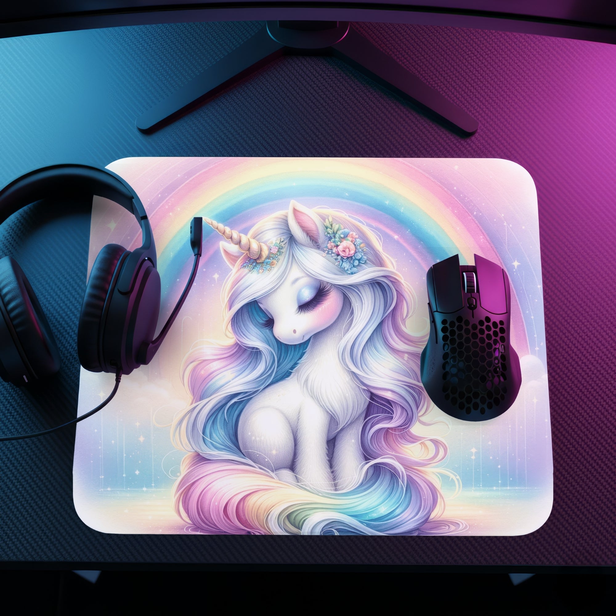 Rainbow Unicorn Mouse Pad