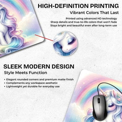 Rainbow Unicorn Mouse Pad