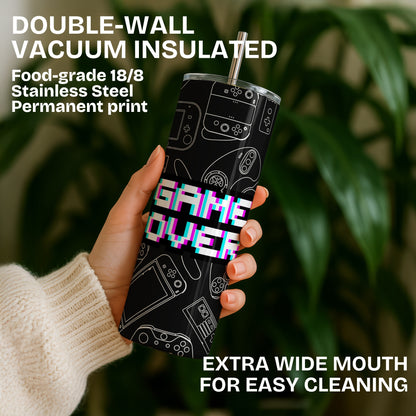 Game Nerd Themed Stainless Steel Vacuum Insulated Tumbler
