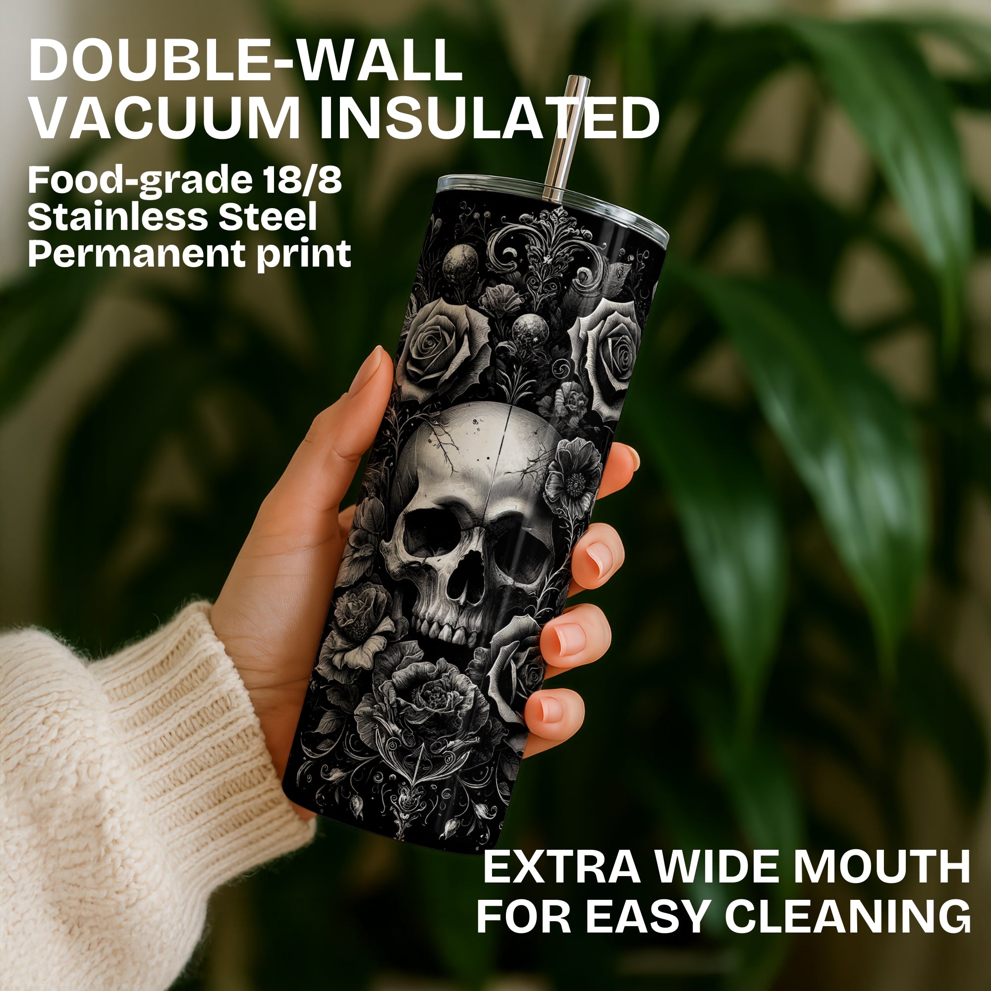 Gothic Themed Stainless Steel Vacuum Insulated Tumbler