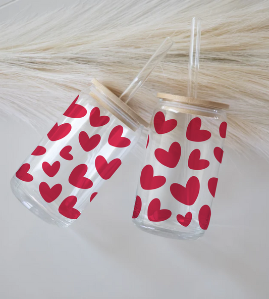 Love Hearts - Glass Tumbler